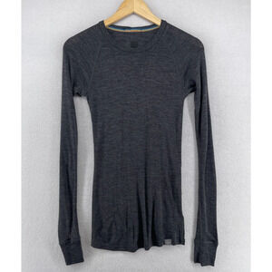 MERIWOOL LAYERS Top Womens M Thermal Baselayer Crewneck Long Sleeve Gray